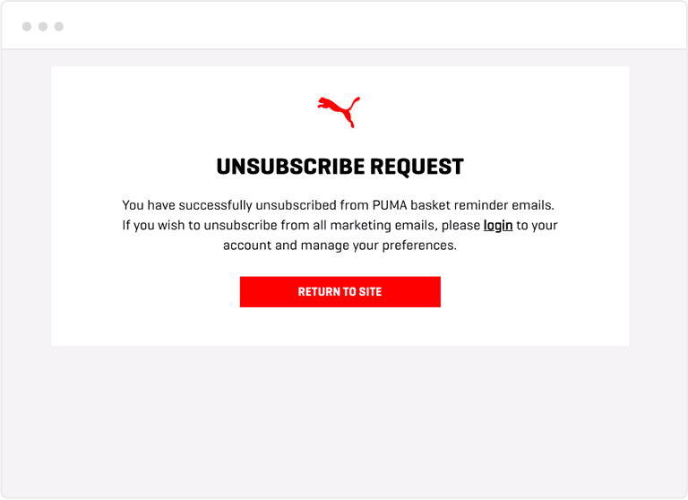 Unsubscribe Landing Page