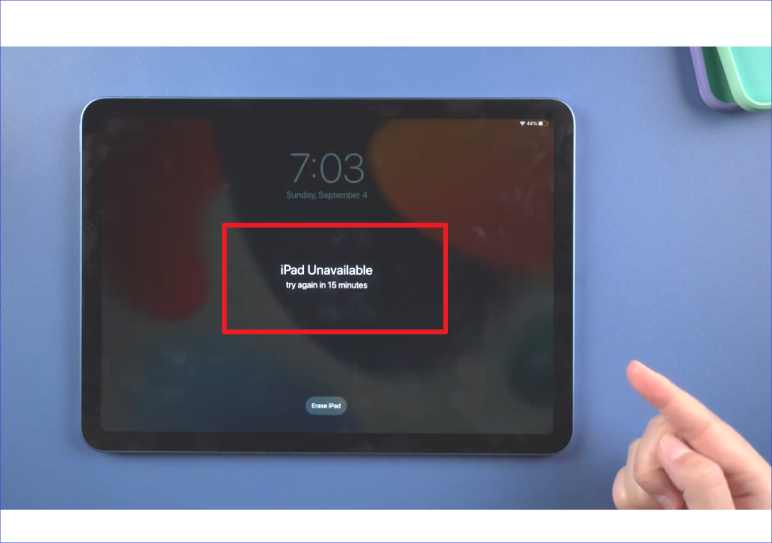 iPad Unavailable Message